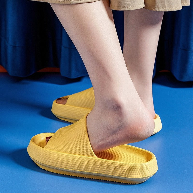 Women Men Slippers Thick Heel Sandals Ladies Couple Summer Eva Light Weight Shoes Home Indoor Flip Flops Bothe Slides Beach
