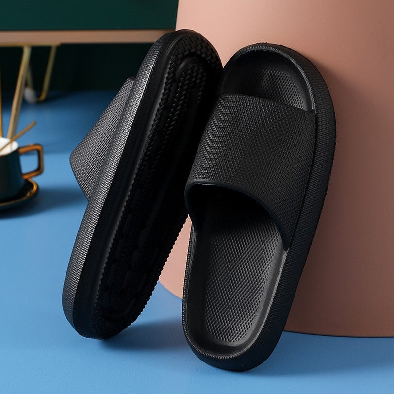 Women Men Slippers Thick Heel Sandals Ladies Couple Summer Eva Light Weight Shoes Home Indoor Flip Flops Bothe Slides Beach