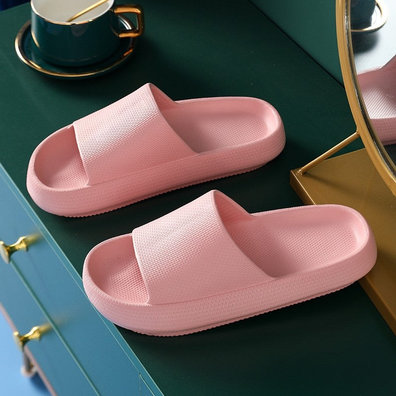 Women Men Slippers Thick Heel Sandals Ladies Couple Summer Eva Light Weight Shoes Home Indoor Flip Flops Bothe Slides Beach