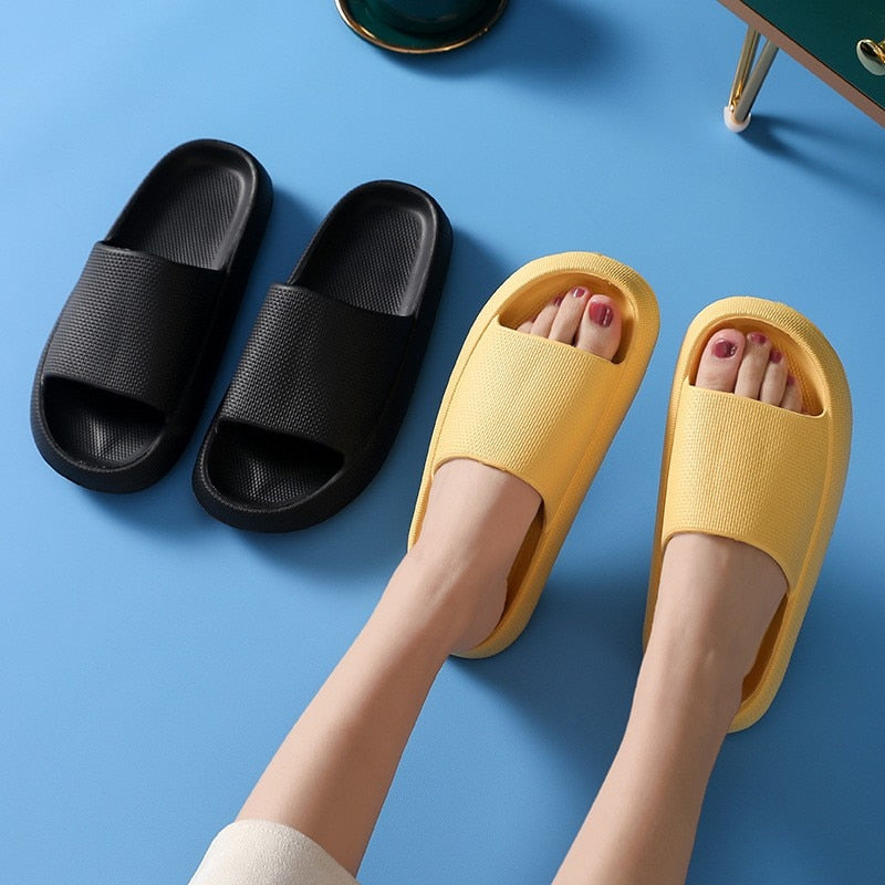 Women Men Slippers Thick Heel Sandals Ladies Couple Summer Eva Light Weight Shoes Home Indoor Flip Flops Bothe Slides Beach