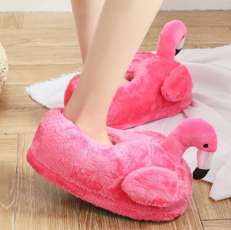 Winter lovely Home Slippers Chausson Shoes Women Flamingo slippers