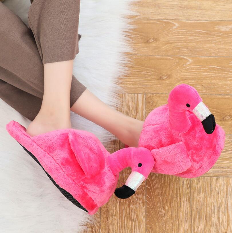 Winter lovely Home Slippers Chausson Shoes Women Flamingo slippers