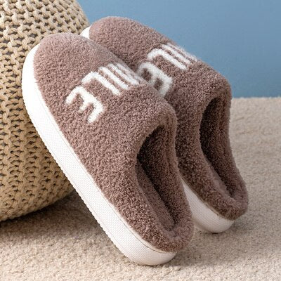 Women Men Fluffy Slippers Winter Warm Cotton Shoes Cute Bear 4cm High Heel Home Indoor Bedroom Creepers Girls Boys Fur Slides